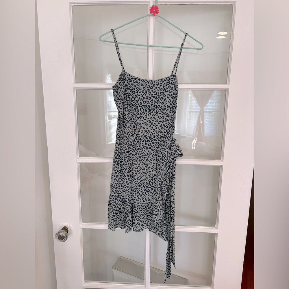 Green Leopard Print Mini Dress